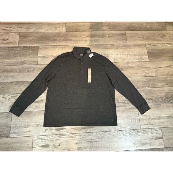 St. John’s Bay big and tall, gray polo long sleeve shirt size 2X - Picture 2 of 8
